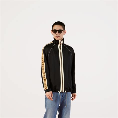 supreme gucci stripe hoodie|Black Technical Jersey Oversize Jacket With Brown G Stripe .